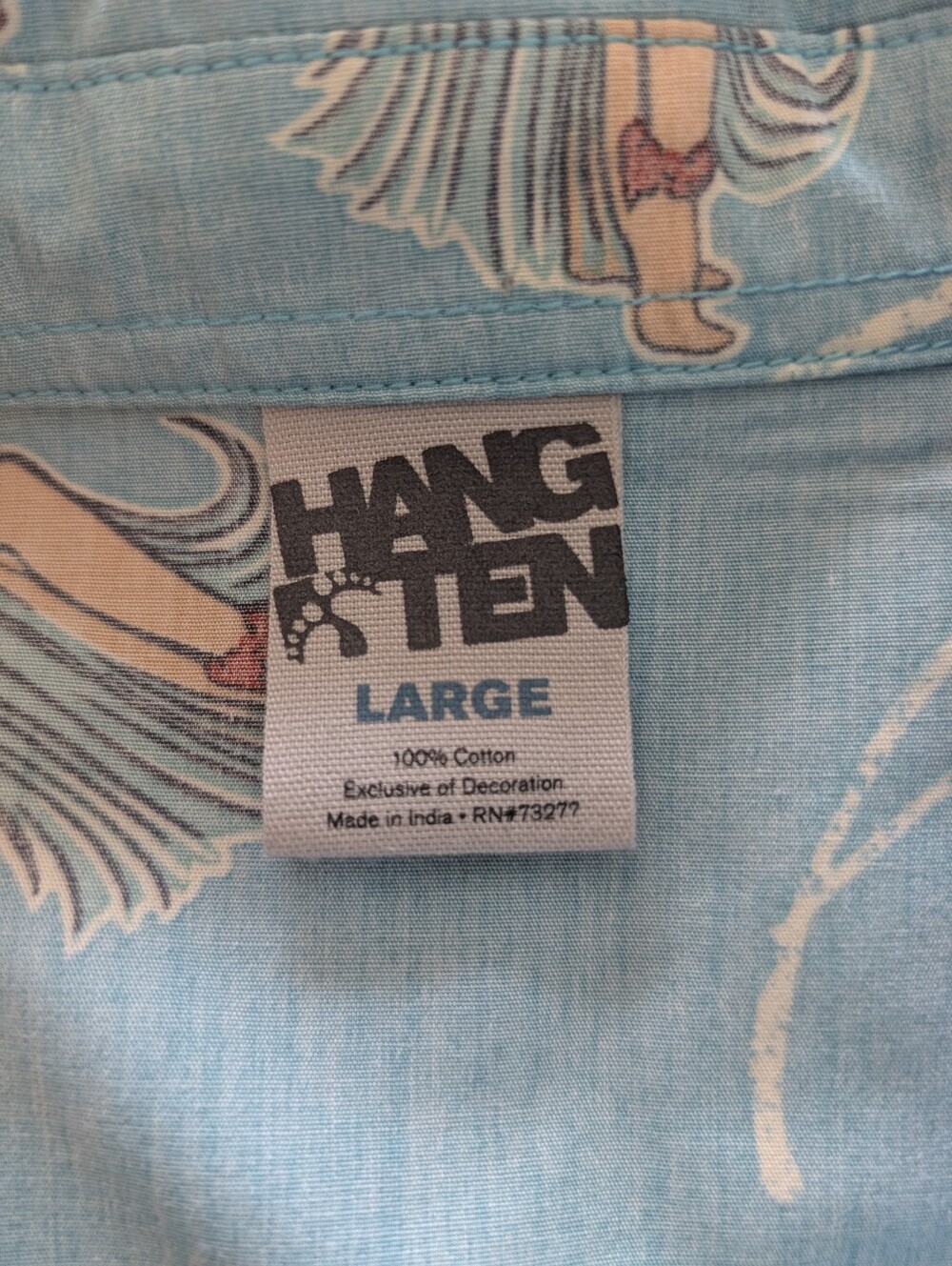 Vintage Hang Ten Hawaiian Hula Girl Shirt Size Large - Picture 3 of 7